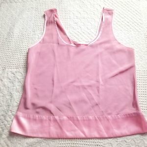 Victoria's Secret Satin Trim Pink Pajama Tank Top